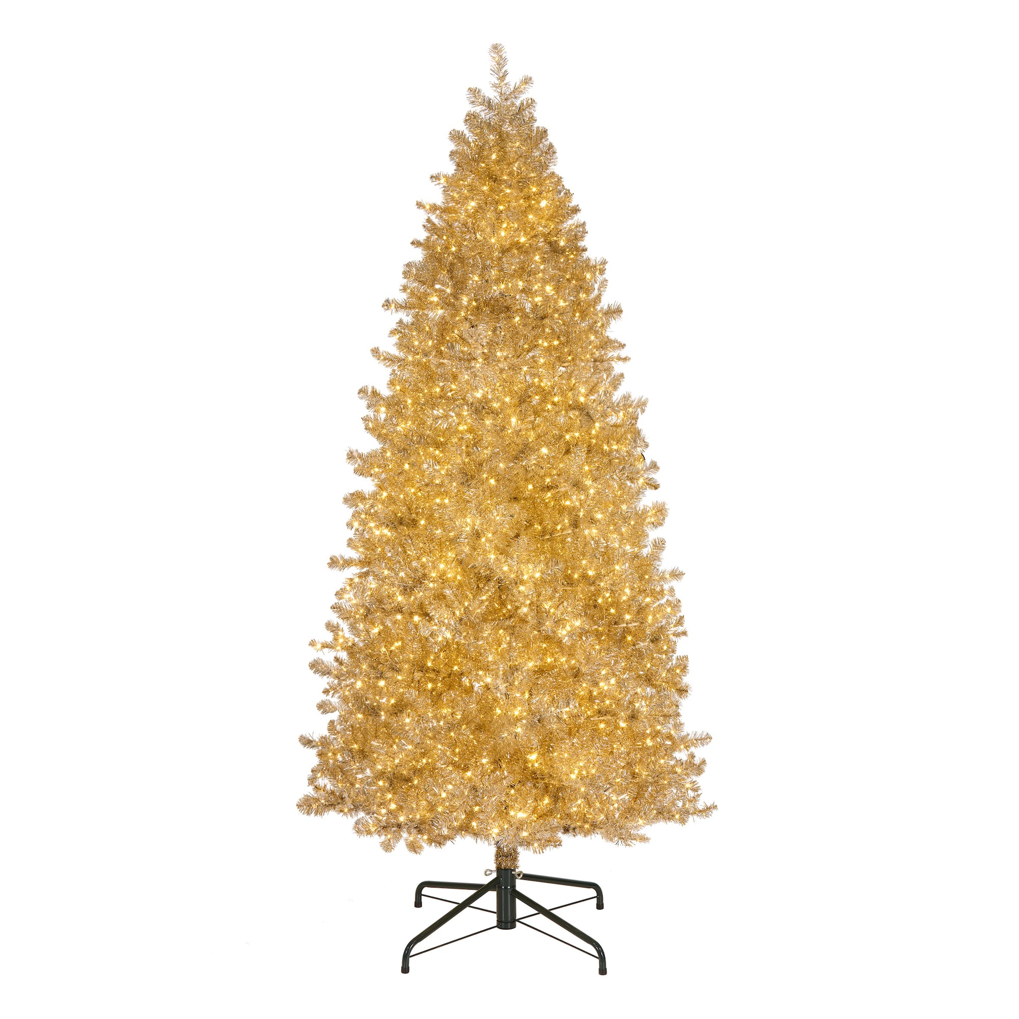 9ft. Pre-Lit Platinum Metallic Artificial Christmas Tree, White LED Lights